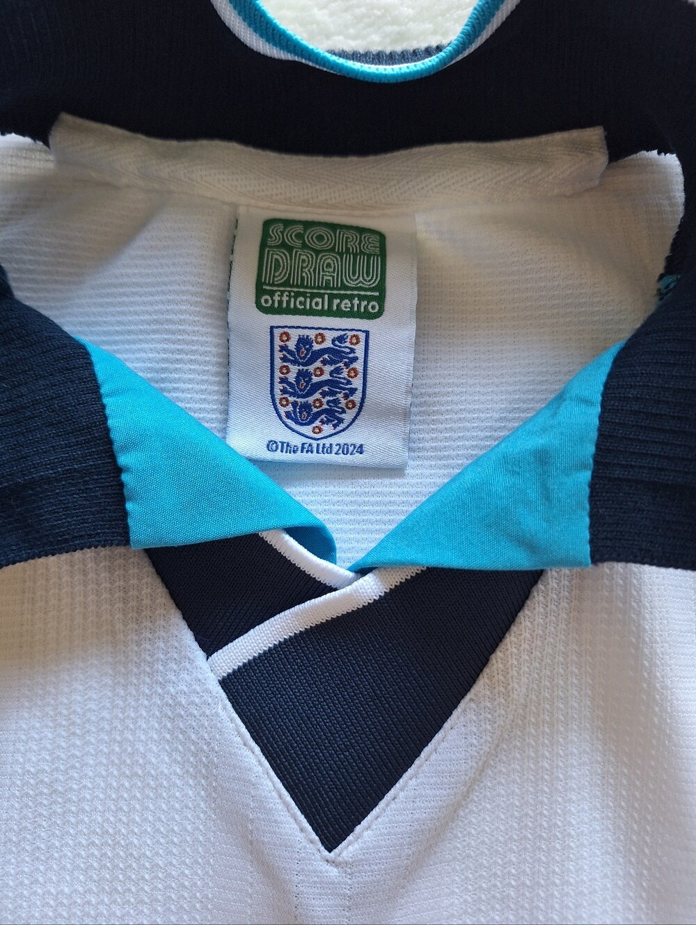Score Draw England Euro 1996 Home Jersey 2024 Official Retro Release Men's S - Picture 3 of 10